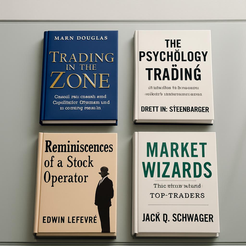 Sieft dei Bluengli SüchГtuchelsgesdiengumn.Ar'] The image displays four books regarding the art of trading finance, with o...